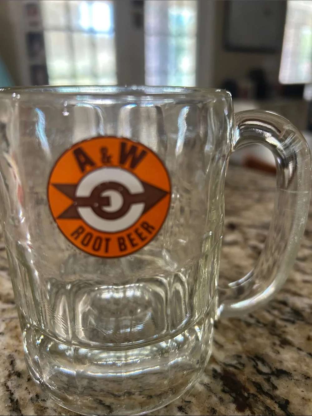 Vintage A&W Root Beer Glass Mug with Orange Logo